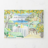 Invitation Trois Volets Sicile Italie | Carte Itinéraire Méditerranéenne (Page de couverture)