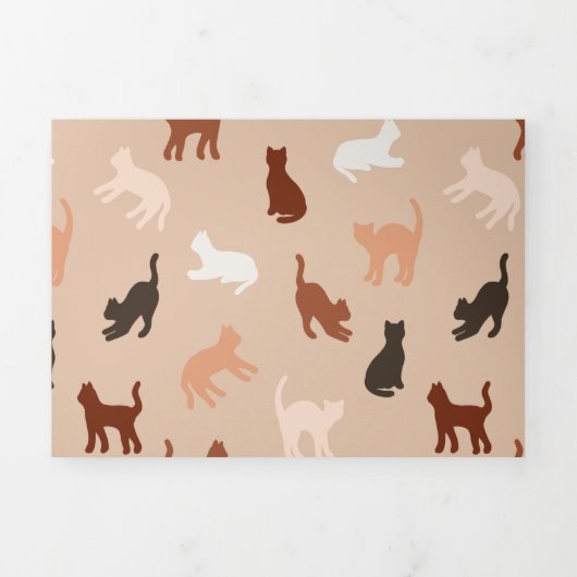 Invitation Trois Volets Silhouette de chat (Page de couverture)