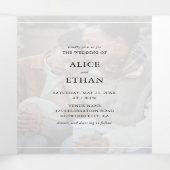 Invitation Trois Volets Simple 15 photo Collage RSVP QR Code Mariage (Intérieur au milieu)