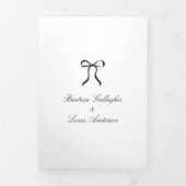 Invitation Trois Volets Simple Bow Classic Wedding (Page de couverture)