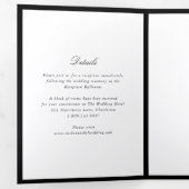 Invitation Trois Volets Simple Bow Classic Wedding (Intérieur en premier)