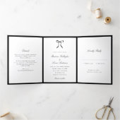 Invitation Trois Volets Simple Bow Classic Wedding (Intérieur)