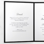 Invitation Trois Volets Simple Bow Mariage Classique (Intérieur en premier)