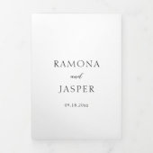 Invitation Trois Volets Simple Code QR Bold Noir et Blanc Mariage Moderne (Page de couverture)