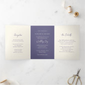 Invitation Trois Volets Simple Dusty violet Mariage moderne (Intérieur)