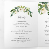 Invitation Trois Volets Simple Élégance Florale Blanche pour Mariage (Intérieur en premier)
