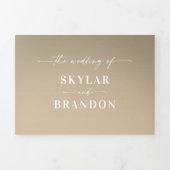 Invitation Trois Volets Simple Forest Green & Yellow Gold Ombre Mariage (Page de couverture)