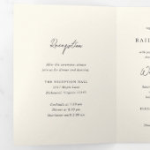 Invitation Trois Volets Simple Mariage Crème Moderne (Intérieur en premier)