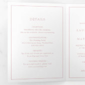 Invitation Trois Volets Simple Mariage Élégant Monogramme Rose Clair (Intérieur en premier)