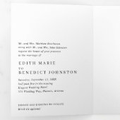 Invitation Trois Volets Simple Modern QR Code Photo Elegant Wedding (Intérieur en premier)