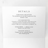 Invitation Trois Volets Simple noir blanc mariage (Intérieur en premier)