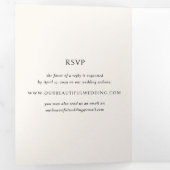 Invitation Trois Volets Simple Noir Mariage moderne (Intérieur en premier)