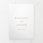 Invitation Trois Volets Simple Or Moderne Mariage En Or (Page de couverture)