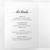 Invitation Trois Volets Simple Photo Elegant Mariage moderne (Intérieur en premier)