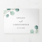 Invitation Trois Volets Simple Rustique Eucalyptus Verdure Mariage élégant (Page de couverture)