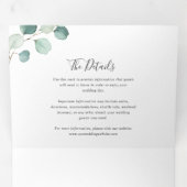 Invitation Trois Volets Simple Rustique Eucalyptus Verdure Mariage élégant (Intérieur en premier)