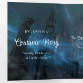 Invitation Trois Volets Soirée d'Halloween sombre et rêvée (Intérieur en premier)