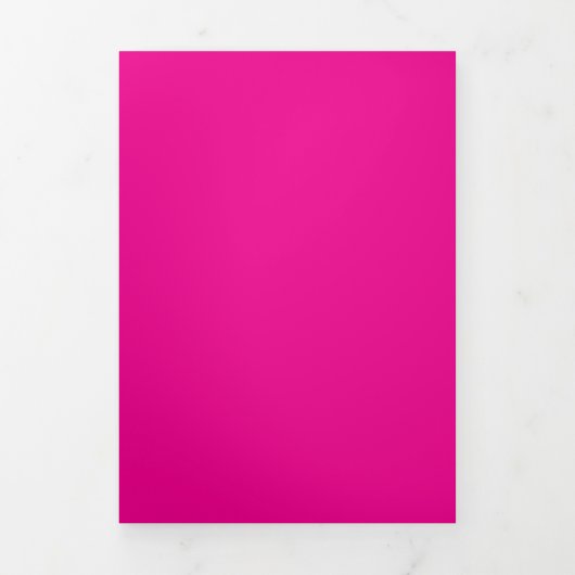 Invitation Trois Volets Solide Vibrant Magenta bg | Style moderne (Page de couverture)