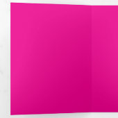 Invitation Trois Volets Solide Vibrant Magenta bg | Style moderne (Intérieur en premier)