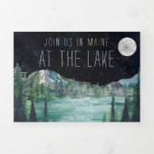 Invitation Trois Volets Station de camping Lakeside | Mariage illustré (Page de couverture)