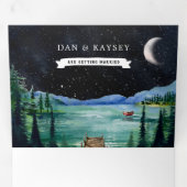 Invitation Trois Volets Station de camping Lakeside | Mariage illustré (Intérieur en premier)