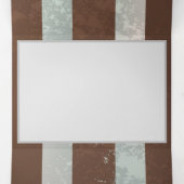 Invitation Trois Volets Steampunk Clock and Turquoise Roses on Striped (Intérieur au milieu)