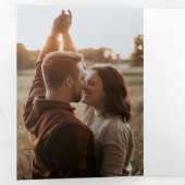 Invitation Trois Volets Style rétro sucre brun tout-en-un photo de mariage (Intérieur en premier)