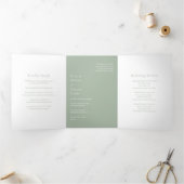 Invitation Trois Volets Style Sage Green Mariage moderne (Intérieur)