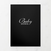 Invitation Trois Volets Suite Baby shower simple blanc et noir (Page de couverture)