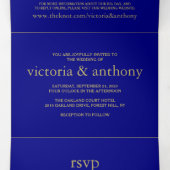 Invitation Trois Volets Suite de Mariage rouge bleu marine moderne (Intérieur au milieu)
