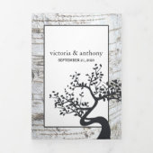Invitation Trois Volets Suite Mariage Birch Tree (Page de couverture)