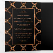Invitation Trois Volets Suite Mariage Géométrique vintage Gatsby (Intérieur en premier)