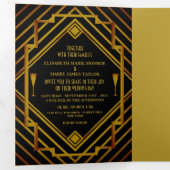 Invitation Trois Volets Suite Mariage Gold 2020 (Intérieur en premier)