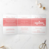 Invitation Trois Volets Suite Mariage moderne en corail clair (Intérieur)