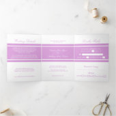 Invitation Trois Volets Suite Mariage moderne Purple Breeze (Intérieur)