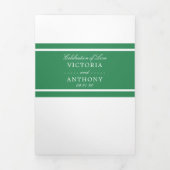 Invitation Trois Volets Suite Mariage moderne Sea Green (Page de couverture)