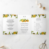 Invitation Trois Volets Tangerine Citrus Orange Orchard Tout en un Mariage (Intérieur)