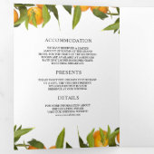 Invitation Trois Volets Tangerine Citrus Orange Orchard Tout en un Mariage (Intérieur en premier)