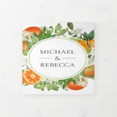 Invitation Trois Volets Tangerine Citrus Orange Photo Collage Mariage (Protection)