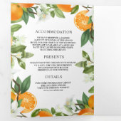 Invitation Trois Volets Tangerine Rustique Citrus Orange Tout en un Mariag (Intérieur en premier)