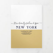 Invitation Trois Volets Tarif Spa simple White Gold Salon (Page de couverture)