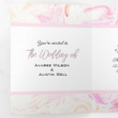 Invitation Trois Volets Teinture à tarte jaune et rose (Intérieur en premier)