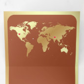 Invitation Trois Volets Terracotta Gold World Map QR Code Photo Wedding (Intérieur en premier)