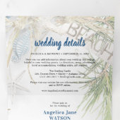 Invitation Trois Volets Thème de mariage moderne sur la plage (Intérieur en premier)