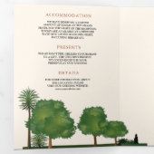 Invitation Trois Volets Thème Royal Mughal Jardin Style Indien Mariage (Intérieur en premier)