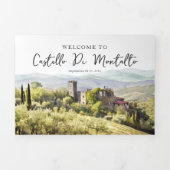 Invitation Trois Volets Toscane Italie | Mariage illustré (Page de couverture)