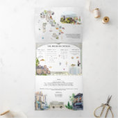 Invitation Trois Volets Toscane Italie | Mariage illustré (Intérieur)