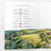 Invitation Trois Volets Toscane Italie | Mariage illustré (Intérieur en premier)
