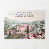 Invitation Trois Volets Toscane Italie | Mariage illustré (Page de couverture)