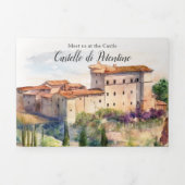 Invitation Trois Volets Toscane Italie | Mariage illustré (Page de couverture)